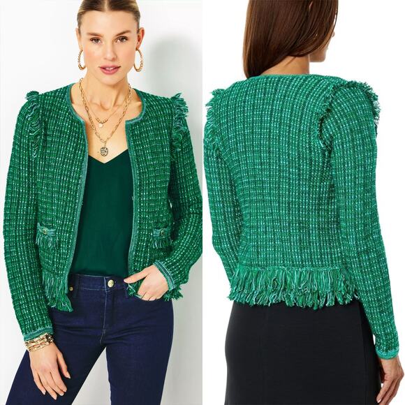 Lilly Pulitzer Simora Cardigan Evergreen Exotic Tweed - Picture 1 of 10